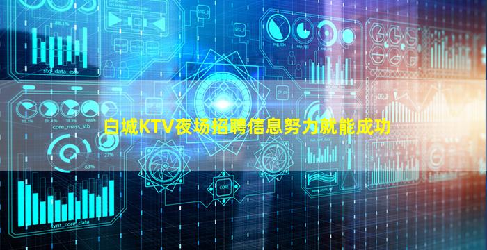 白城KTV夜场招聘信息努力就能成功